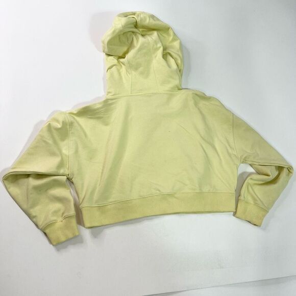 Ivy Park Cropped Hoodie Womens Medium Light Yellow Logo Print Pullover* - Picture 12 of 13